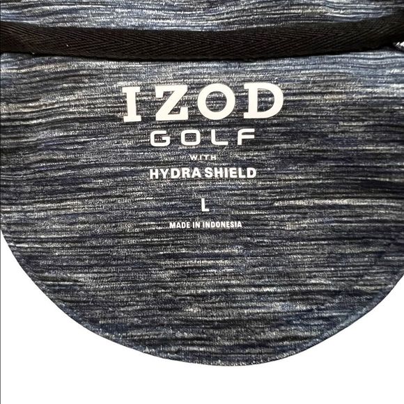 IZOD Golf With Hydro Shield Mens Sz L Blue Heathered 1/4 ZIP Top - Picture 6 of 9